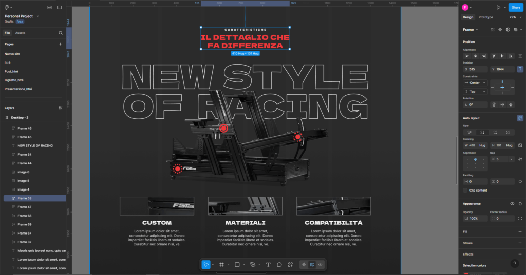 Design sim racing rig